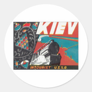 Vintage Kiew Ukraine Runder Aufkleber