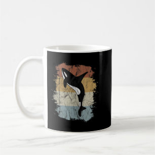 Vintage-Killerwal-Kunst 80er Retro Orca Wal Silh Kaffeetasse