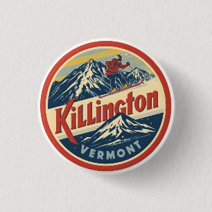 Vintage KILLINGTON Vermont Skigebiet Berge Button