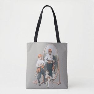 Vintage Kind, Junge Pirat, Hund, Spiegel, Freibeut
