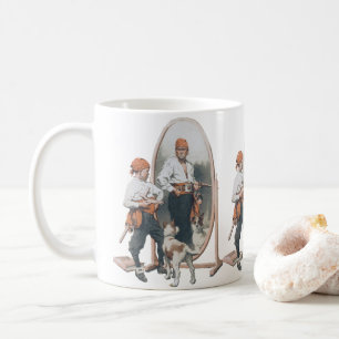 Vintage Kind, Junge Pirat, Hund, Spiegel, Freibeut Kaffeetasse