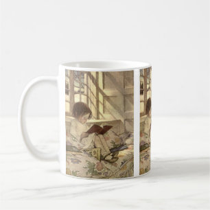 Vintage Kind liest ein Buch, Jessie Willcox Smith Tasse