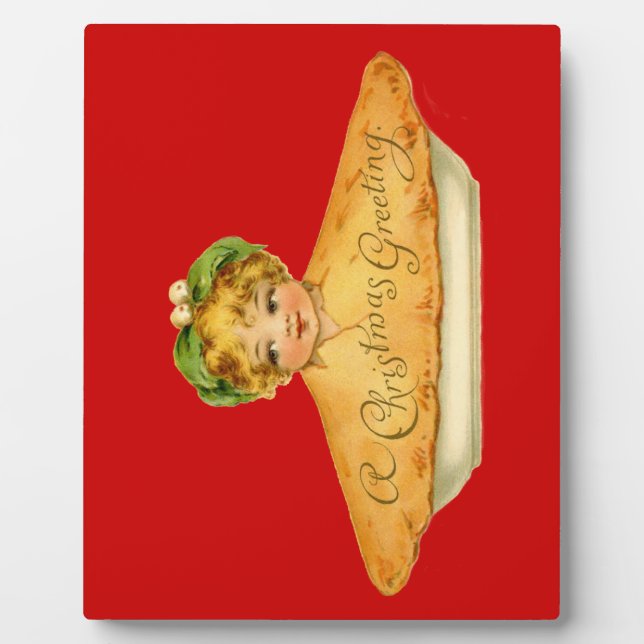 Vintage Kind & Pie Fotoplatte (Vorderseite)