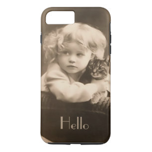 Vintage Kind und Kätzchen Sepia iPhone 7 Plus Hüll Case-Mate iPhone Hülle