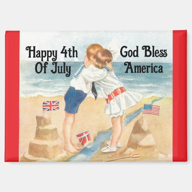 Vintage Kinder, die Magnet umarmen