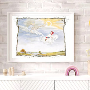Vintage Kinder, die reiten im Wind Poster