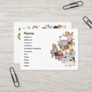 Vintage Kinder, die Spaß haben Spielzeugzüge zu sp Visitenkarte