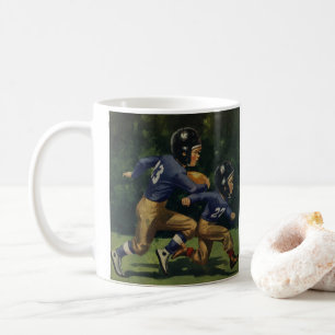 Vintage Kinder, Fußball spielende Jungen, Sport Kaffeetasse