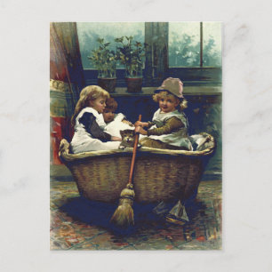 Vintage Kinder gutes Schiff Postkarte