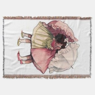 Vintage Kinder hübsche Mädchen Afghan Decke