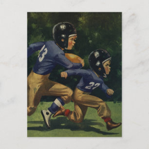 Vintage Kinder, Jungen spielen American Football, Postkarte