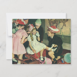 Vintage Kinder spielen Button auf dem Schwanz auf 