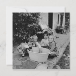 Vintage Kinder spielen Feiertagskarte