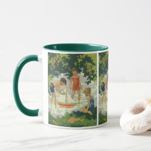 Vintage Kinder Spielzeug Sailboats Sommerteich Tasse