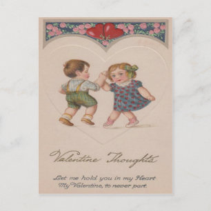 Vintage Kinder tanzen Herzenslust Valentine Feiertagspostkarte