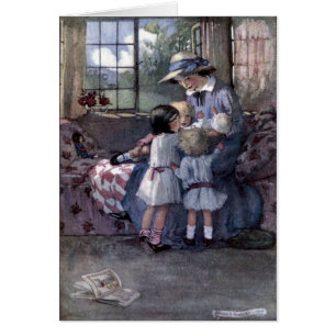 Vintage - Kinder treffen das neue Baby,