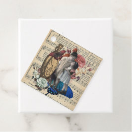 Vintage Kinder und Blumenkollektion Geschenkanhänger