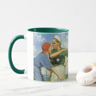 Vintage Kinder und Sportler, Baseballspieler Tasse