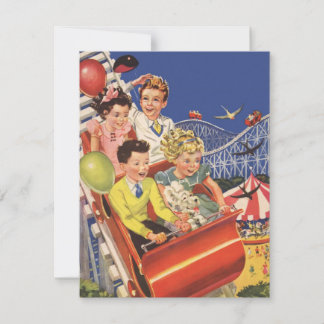 Vintage Kinder und Untersetzer der Hundewalzen Ein Einladung