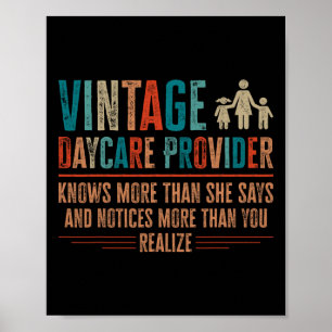 Vintage Kinderbetreuerin - Geschenke für Kinderbet Poster