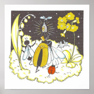 Vintage-Kinderbuch-Nursery-Art-Poster Poster