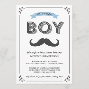 Vintage Kinderdusche Einladung