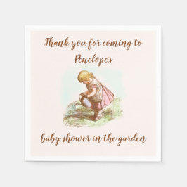 Vintage Kinderdusche im Garten Serviette