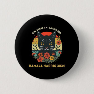 Vintage kinderlose Katzen Ladys for Kamala Harris  Button
