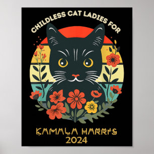 Vintage kinderlose Katzen Ladys Katzenbriefe Poster
