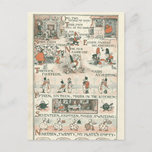 Vintage Kinderreim-Ephemera Postkarte