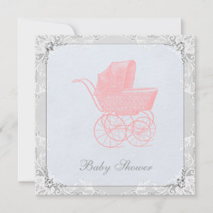 Vintage-Kinderwagen-Geschlechtsneutrale Babyparty Einladung