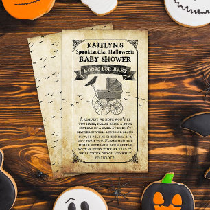 Vintage Kinderwagen Halloween Baby Shower Buch Begleitkarte