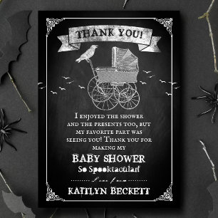 Vintage Kinderwagen Halloween Babyparty Dankeskarte