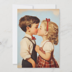 Vintage Kindheits-Schatz-Kuss Einladung