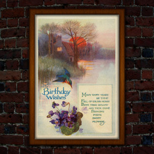 Vintage Kingfisher 1917 Goldene Stunden Poster