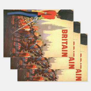 Vintage King's Britische Königliche Garde Großbrit Geschenkpapier Set