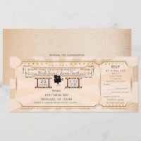 Vintage-Kino-Hochzeitsticket-Einladung & RSVP