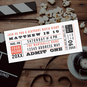 Vintage Kinokarten-Geburtstagstickets in individue Einladung