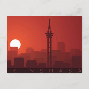 vintage Kinshasa Demokratische Republik Kongo Postkarte