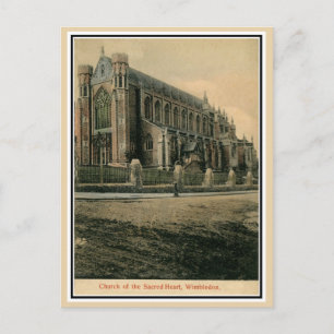 Vintage Kirche Sacred Heart Wimbledon Postkarte