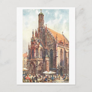 Vintage Kirche Unserer Lieben Frau, Nürnberg Postkarte