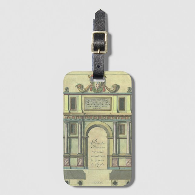 Vintage Kirchentür Eintritt Renaissance Architektu Gepäckanhänger (Vorderseite Vertikal)