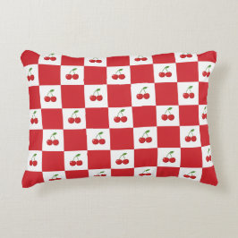 Vintage-Kirsch-Gingham: Coquette Cottagecore Dekokissen