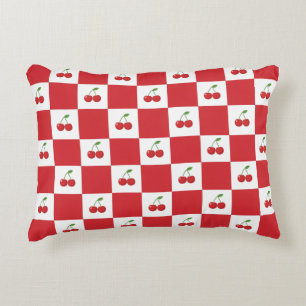 Vintage-Kirsch-Gingham: Coquette Cottagecore Dekokissen