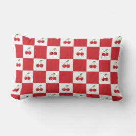 Vintage Kirsch-Gingham: Coquette Cottagecore Lendenkissen