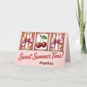 Vintage Kirsch-Postwertzeichen Süße Sommerzeit Karte