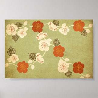 Vintage Kirschblüte Blume Plakat