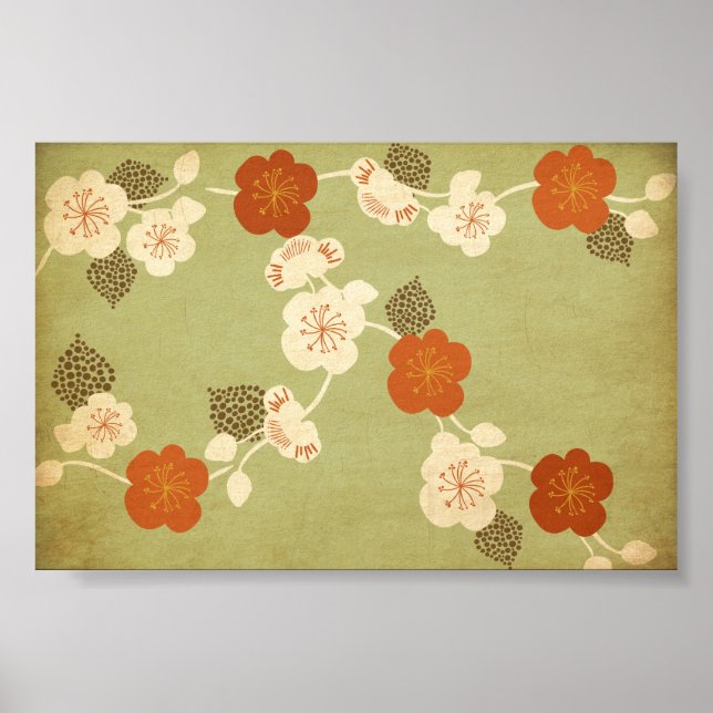 Vintage Kirschblüte Blume Plakat (Vorne)