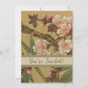 Vintage Kirschblüten Asiatische Japanische Blumen Einladung