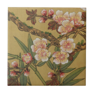 Vintage Kirschblüten Asiatische Japanische Blumen Fliese